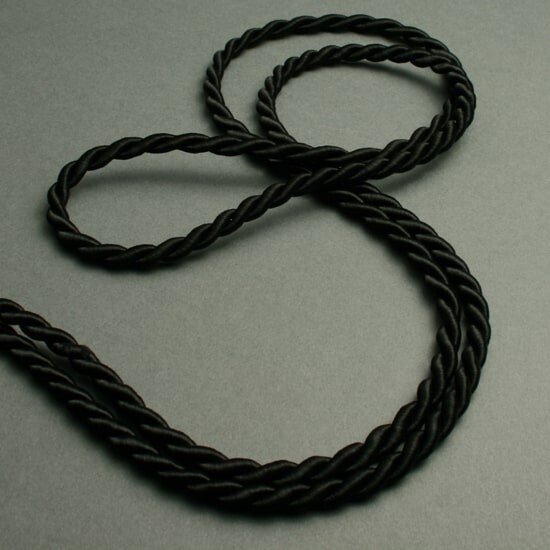 Corde torsadée à 2 brins 6 mm noir, The Solution Shop