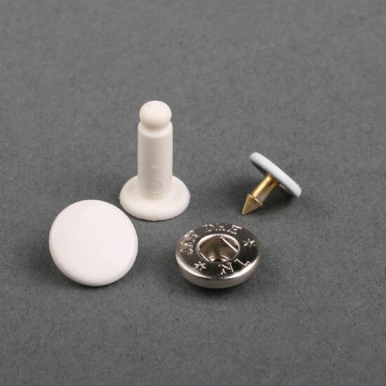 Botones de presión Pillarz® 12 mm blanco, The Solution Shop