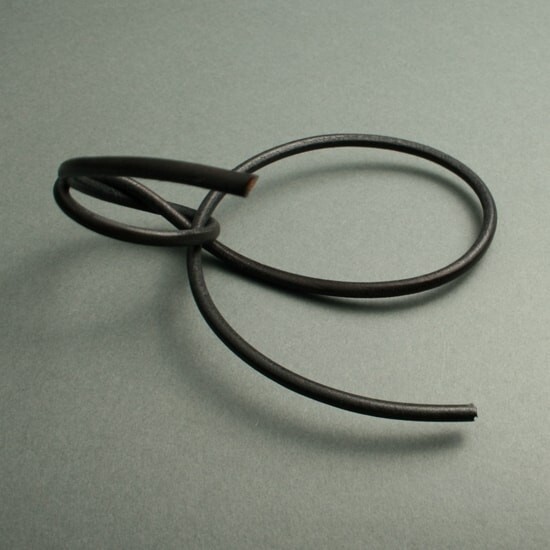 esnado Leather cord round braided 3 mm. brown, length
